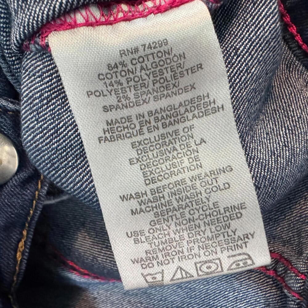 DKNY Girl’s Size 8/10 Blue Stretch Denim Collared Button Front Jean Jacket - Picture 5 of 8